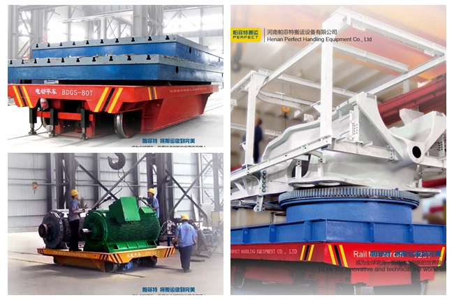 Fabrika Kargo Taşımacılığı için 6 ton Karbon çelik Raylı Kılavuzlu Elektrikli Düz Transfer Arabası