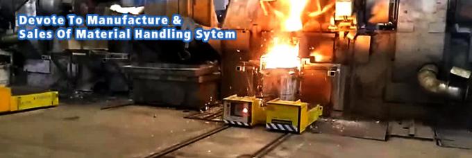 Demir Çelik Fabrikası için Hidrolik Kaldırma ve Patlama-Çatı Erimiş Çelik Kepçe Ray Transfer Arabası