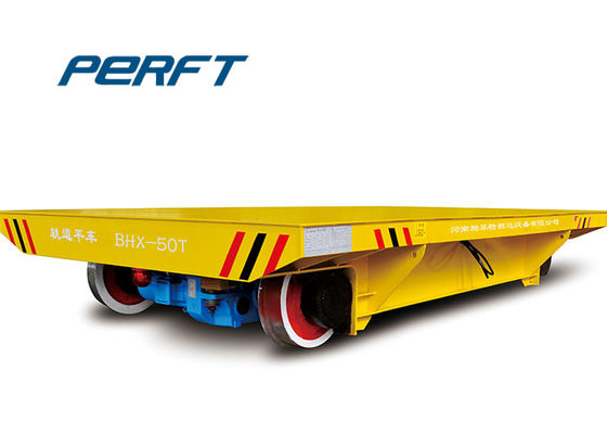 Yellow Color Motorized Material Transfer Cart On Rail With Ladle Shuttle System